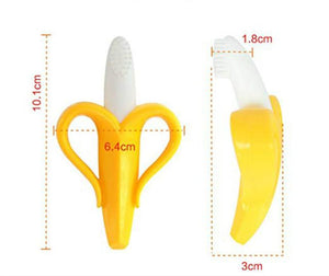 Infant Baby Teether Toy Silicone Banana Corn Baby Teethers Toy Soothing Teething Pacifier Chew Infant Oral Tooth Brush 7-9Months